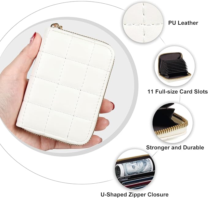 Credit Card Wallet, RFID Card Case Wallet, Zipper Card Cases Holder for Men Women, RFID Blocking, KeyChain Wallet, Compact Size Card Organizer Case for Women - Image 4