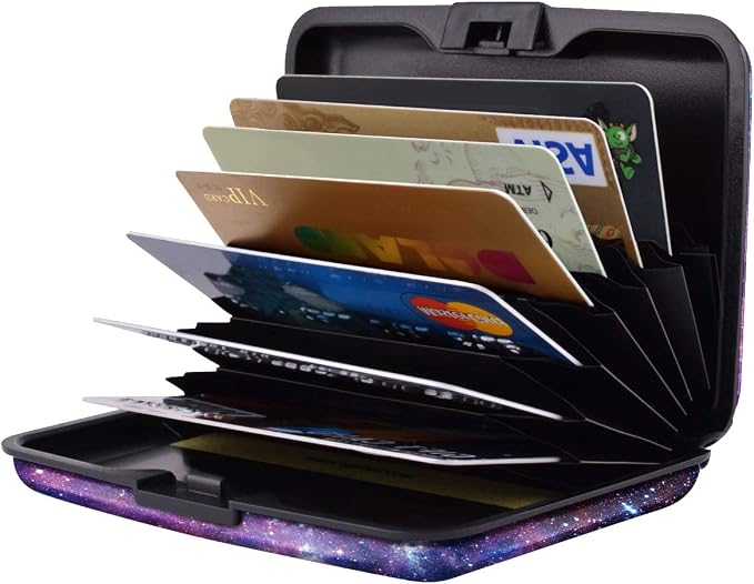 Coco Rossi Credit Card Holder RFID Aluminum Small Mini Wallet Women | Metal Wallet, Business Cards Holder, ID Case, Slim Sleeves, Womens Girls Gift, Carry Proof Wallets for Travel, Nebula - Image 5