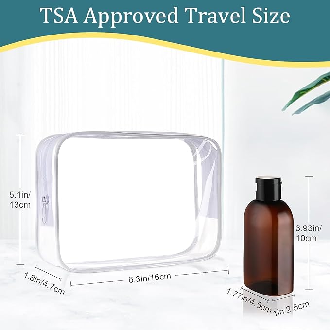 Cosywell 5pcs 3.4oz TSA Approved Amber Travel Bottles for Toiletries | Travel Shampoo Bottles, Leak Proof, Empty Lotion Containers, with Flip Cap, Plastic Squeeze Bottle, and a Toiletry Bag - Image 2