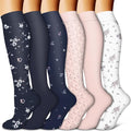 Copper Compression Socks for Women & Men (6 pairs) - Best Support for Nurses, Running, Hiking, Recovery by BLUEENJOY