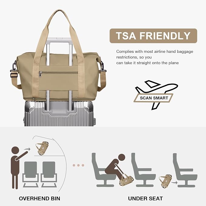 Travel Duffel Bag, Sports Tote Gym Bag, Shoulder Weekender Overnight Bag for Women - Image 5