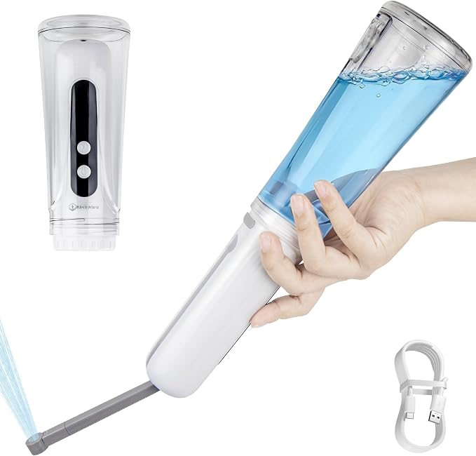 Portable Bidet for Travel, 800mAh Electric Handheld Bidet with 380ml Bottle | Rechargeable Handheld Bidet Sprayer, Peri Bottle for Women & Men, Works with Warm Water, Personal Hygiene Care by BrarvagurOutdoorgears