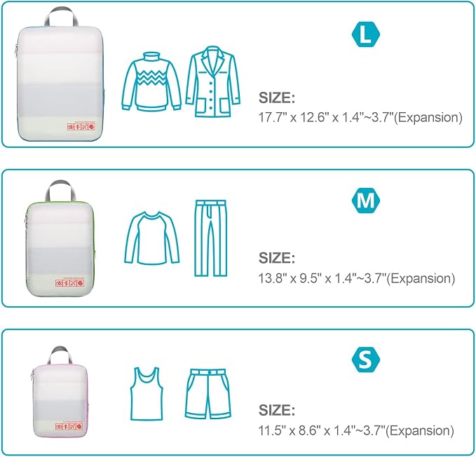 Cambond Compression Packing Cubes for Travel Women - Lightweight Luggage Organizers Bag Packing Cubes for Carry on Suitcases - Image 2