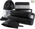 U+U 5 Set Packing Cubes, Travel Organizers with Shoe Bag (Black) | Ultralight Design & Easy Travel Organization by UU