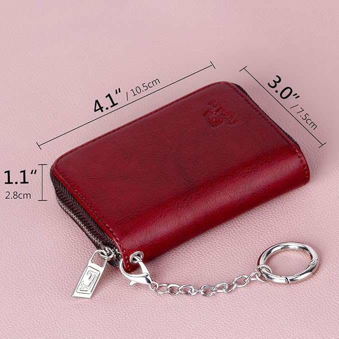 FurArt Zipper Wallet Women RFID Credit Card Holder keychain Wallet | ID Window RFID Blocking Compact Small business 15/16 slots - Image 6
