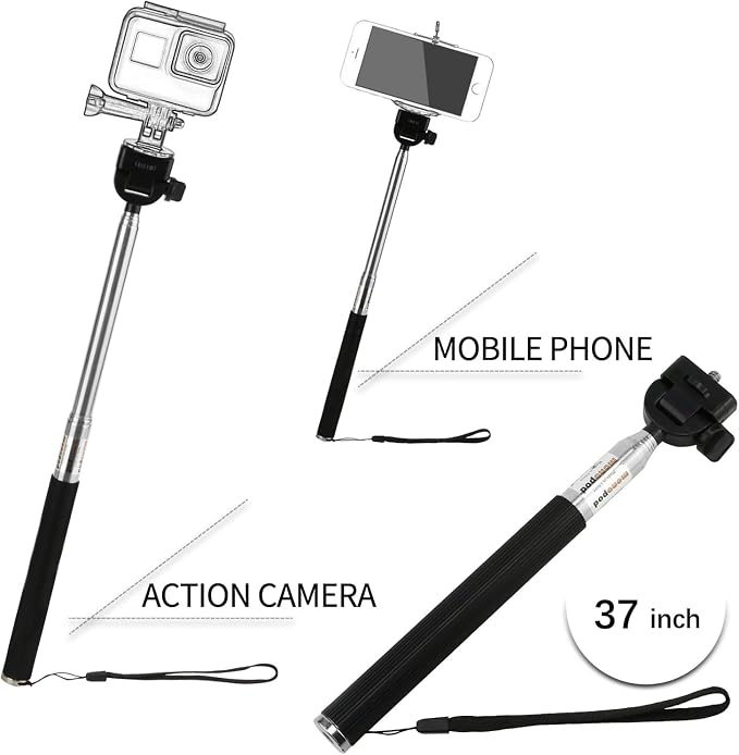 SHOOT 10-in-1 Accessory Kit for GoPro Hero13 12 11 10 9 | for GoPro Accessories 8 7 6 5 4 3+ 3 Hero Session 5 Black for AKASO EK7000 for Apeman SJ4000 5000 6000 for DBPOWER for AKASO - Image 5