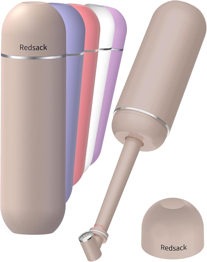 Portable Bidet for Travel & Camping - Manual Squeeze Peri Bottle Handheld | 3 Leak-Proof Seals | BPA-Free | Feminine Hygiene Care | Postpartum | Extendable Sprayer with Nozzle | for Men&Women-Khaki by Redsack