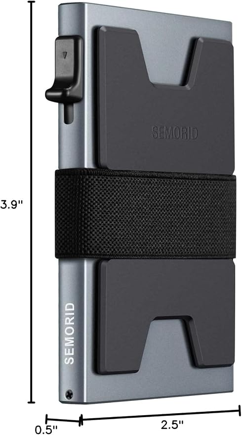 SEMORID Slim Aluminum Card Holder Wallet for Men, Durable Expandable Backplate, RFID Blocking Minimalist Metal Pop Up Wallet, Holds 12 Cards Plus Cash (Grey) | Durable Expandable Backplate Compact Smart Metal Pop Up Wallet Front Pocket Holds 12+ Cards ... - Image 10