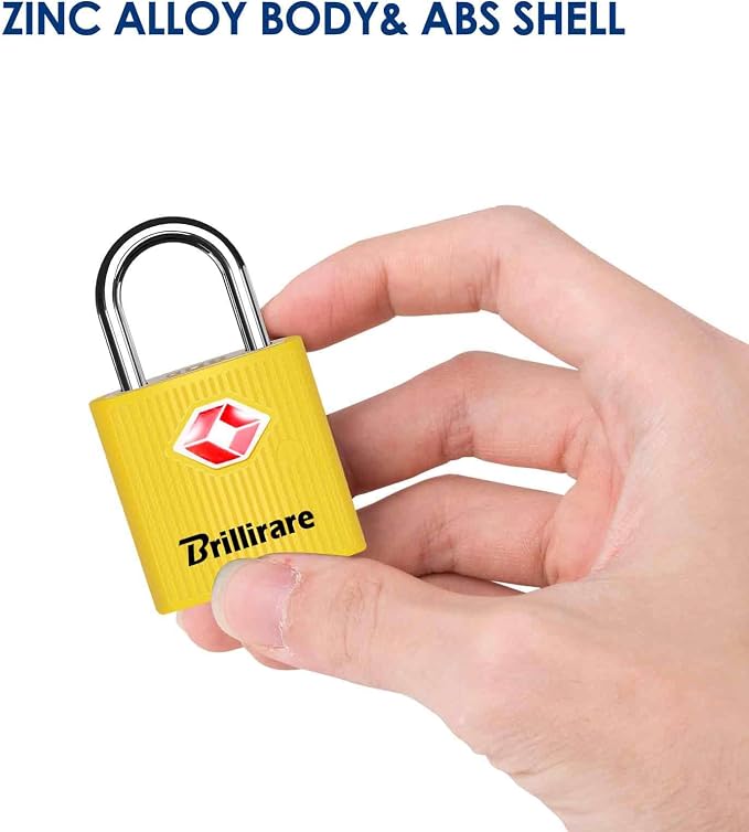 4 Pack TSA Approved Luggage Locks with Keys, Travel Padlock, Zinc Alloy Waterproof Keyed Lock, TSA Outdoor Metal Lock for Lockers, Bags, Backpack, Gym, Gate-Yellow - Image 8