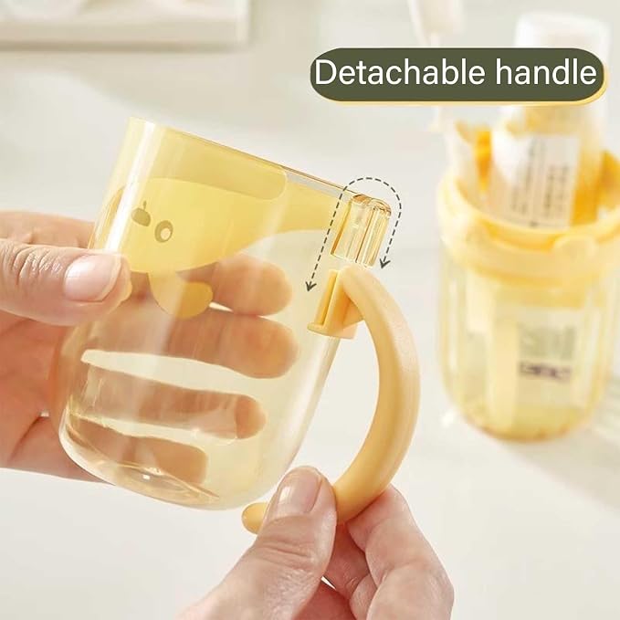 Toothbrush Travel Case for Kids with Detachable Handle, Portable Cute Toothbrush Holders, Multifuction Toothbrushes Toothpaste Storage Box for Camping Travel or Daily Use (Yellow) - Image 2