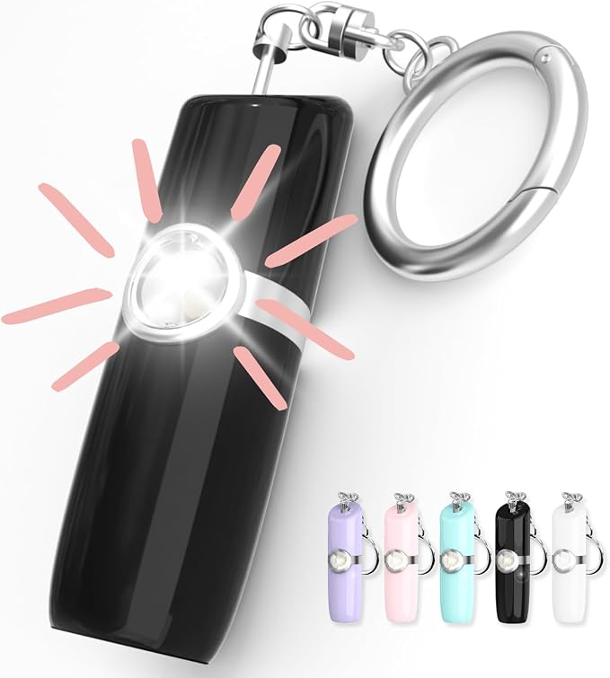 Securityman Personal Safety Alarm for Women | Self Defense Keychain (Loudest 130dB Siren and SOS Strobe Light) Everyday Security Personal Alarm Protection Device (Black) by SECURITYMAN