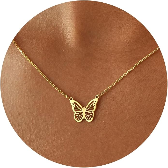 Gold Necklace for Women, Dainty Charm Pendant Necklace Jewelry Gift | 14K Gold Plated, Cute, Delicate, Adults, Non Tarnish, Hypoallergenic, Accessories by GUOKEJEWELRY