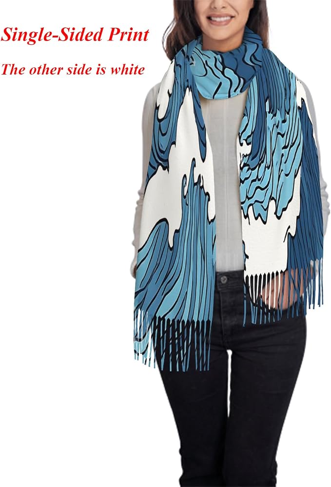 IBILIU Oversize Scarf for Women Floral Flower Purple Prune Color Scarf Tassel Scarves Fall Winter Shawl Wraps - 77.6 x 28.3in - Image 2