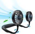 JUANANIUG Portable Neck Fan Rechargeable Personal HandFree Fan Mini USB Wearable Neckband Sport Fan 3 Speed Adjustable 360 Degrees Rotation Perfect for Working Traveling Office Reading (Full Black) by JUANANIUG