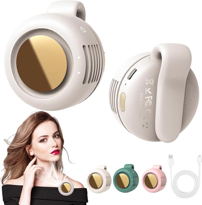 Portable Silent Mini Bladeless Fan Clip On, Small Fan Clip on for Shirt & Waist, Adjustable 3-Speed Suspended Whirlwind Fans, For Outdoor & Travel & Office, Travel Accessories, Gift by Unknown