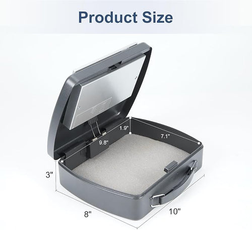 0.08 Cu Ft Portable Steel Security Safe Box with Digital Keypad | Portable Travel Safe Built With Carrying Handle, Ideal For Storing Cash, Jewelry & Documents At Home, Office And Hotel - Image 2