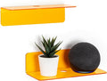 OAPRIRE Small Acrylic Floating Wall Shelves Set of 2, Flexible Use of Wall Space, 9 Inch Adhesive Display Shelf for Security Cameras/Smart Speaker/Action Figures, with Cable Clips - Clear Orange | Strong Tape Adhesive Wall Shelf, Easy Installation, Hol... by OAPRIRE