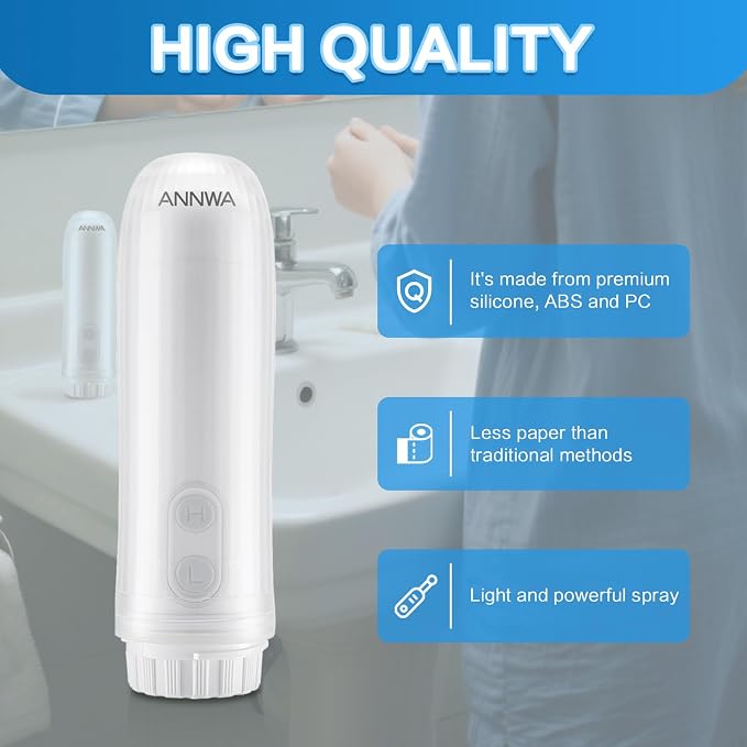 Portable Bidet for Travel 140mL Nozzle 180° Adjustment IPX6 Electric Handheld Bidet for Personal Hygiene Cleaning, Baby Wash, Postnatal Care, Perineal & Hemorrhoid Treatment(AM-US-NHJ001E) - Image 6