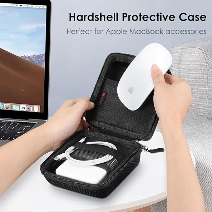 FINPAC Charger Case for MacBook, Small Electronic Organizer Pouch Bag | Portable Travel Storage for MacBook Power Adapter, Laptop Accessories, Magic Mouse, USB Drives, Gadgets, Black - Image 4