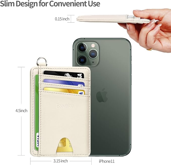 Slim Minimalist Front Pocket Wallet, RFID Blocking Credit Card Holder Wallet with Detachable D-Shackle for Men Women - Image 7
