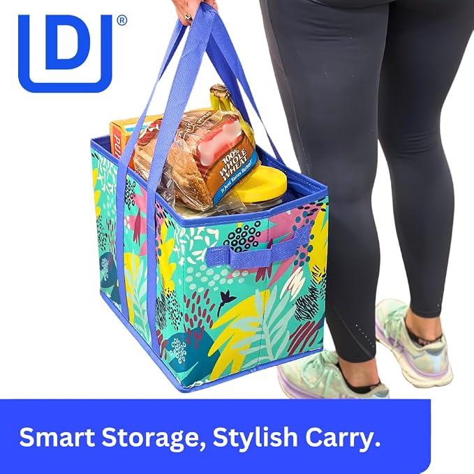 DURASACK Grocery Tote 3-Pack All-Purpose Collapsible Totes with Handles Kitchen Reusable Grocery Bags - Image 2