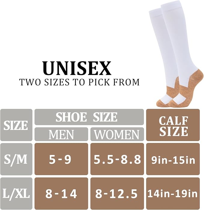 fenglaoda 6 Pairs Compression Socks for Women & Men Knee High Cute Circulation Socks for Nurse Pregnant Travel Athletic - Image 3
