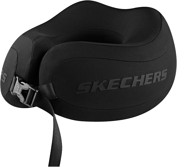 Skechers Neck Pillow for Traveling,Memory Foam Travel Neck Pillow for Airplane Travel Pillow for Flight Headrest Sleep, Portable Plane Accessories,Black by Unknown