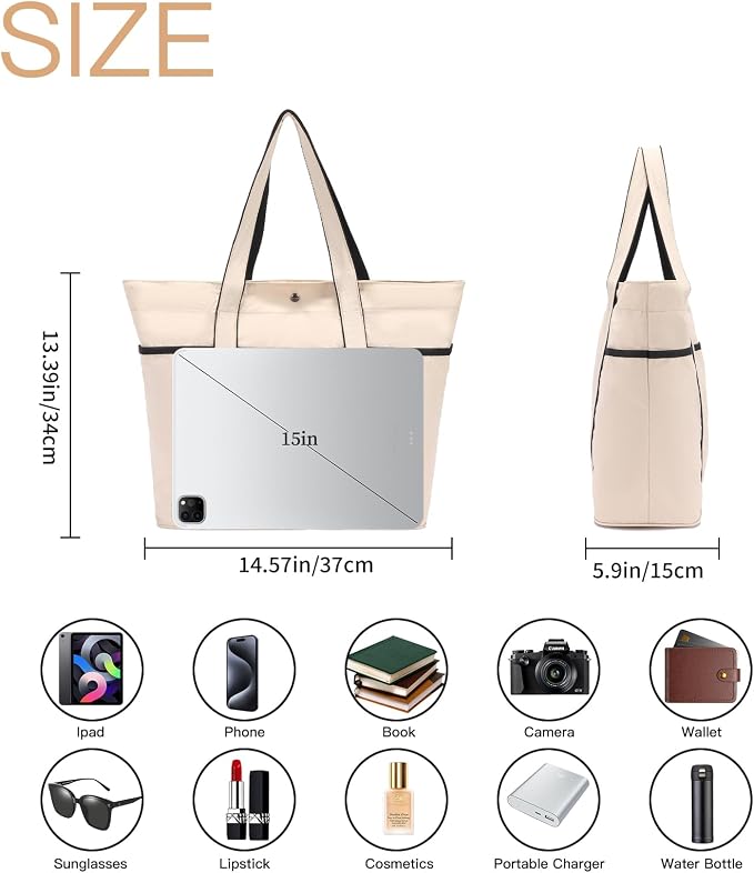 Corduroy Tote Bag for Women Crossbody Bags Lightweight Handbags Shoulder Bag with Zipper Pockets for Work Shopping - Image 5