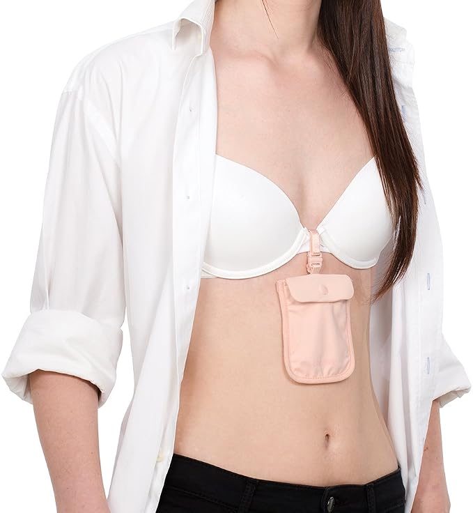 Pacsafe Coversafe S25 Hidden Undercover Travel Bra Pouch for Women (Washable) - Stash up to 6 Credit Cards plus Money and Key with Adjustable, Elastic Strap; Suitable for all Bra Sizes (Orchid Pink) - Image 5