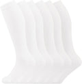 +MD Cotton Compression Socks for Women & Men 4/6 Pairs 15-20mmHg Knee High for Sports, Travel, Nursing Long Sitting Standing by MD