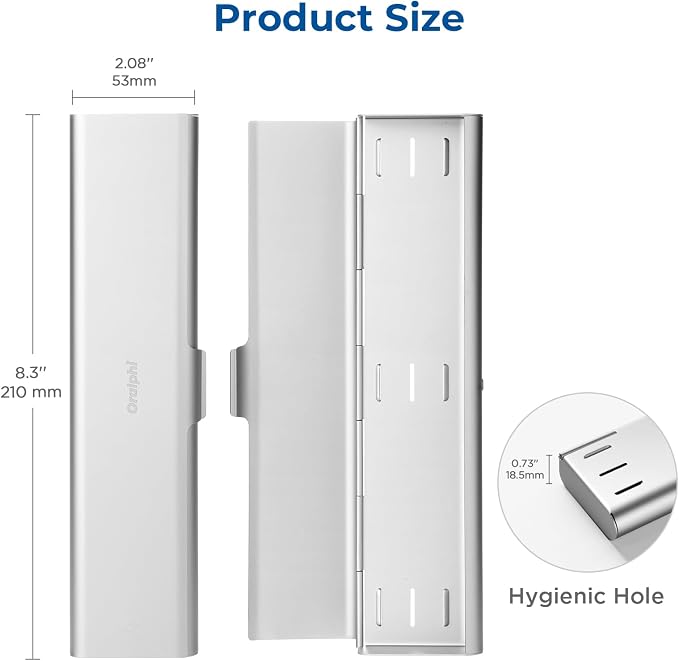 Wider Aluminum Toothbrush Travel Case, Portable Travel Toothbrush Holder, Durable Manual Toothbrush Box Container for Traveling, Bathroom, Camping, Business Trip-Not for 0.85oz Toothpaste - Image 5