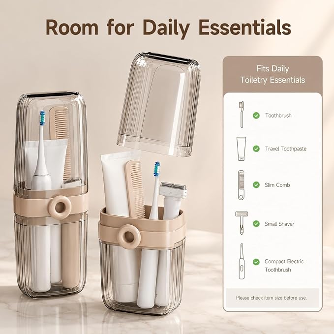 Toothbrush Travel Case with Rinse Cup, 1 Pack | 7.87 - Image 3