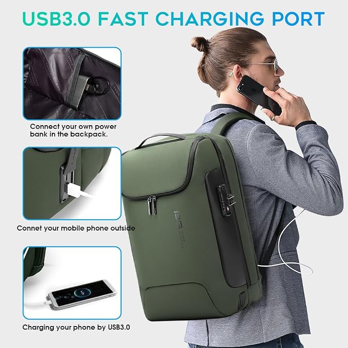 BANGE Anti-Theft Backpack,Tech Backpacks, 17 Inch Laptop Backpack with USB3.0 Charging Port, Mens Travel Backpack for Men and Women… - Image 4