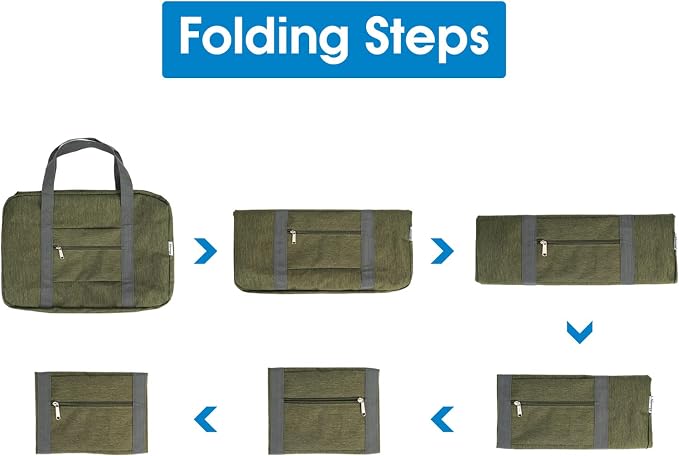 For United Airlines Foldable Carry on Bag 22x14x9 Travel Duffel Bag Packable luggage Duffle for Women and Men 40L (Army Green) - Image 5