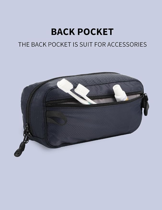 GOX Travel Small Toiletry Bag for Men Nylon Dopp Kit Medicine Bag Organizer Pouch Shave Kits for Teens Bathroom Compact Navy 9.8 * 4.3 * 3.3 Inches - Image 7