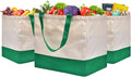 Canvas Reusable Grocery Bags Heavy Duty, 8.3 gal Foldable Large Canvas Tote Bag with Handles, Holds 60 lbs Shopping Bags, 3 Pack by CNaiyunpin
