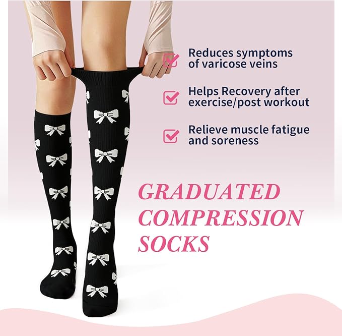 Sooverki Compression Socks for Women & Men 6 Pairs is Best Supportive Knee High Stockings for Circulation, Travel, Nurses - Image 4