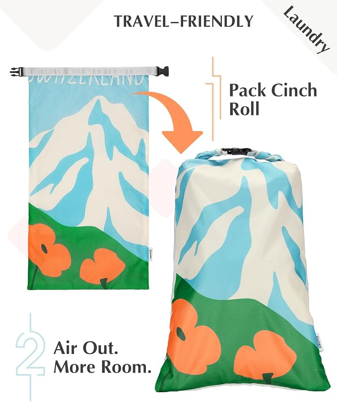 Gonex 6-Piece Compression Packing Cubes with Shoe & Laundry Bags | Unique Printed Design, Ripstop Fabric, Double-Zip Compression, Carry-On Friendly, Lightweight - Image 3