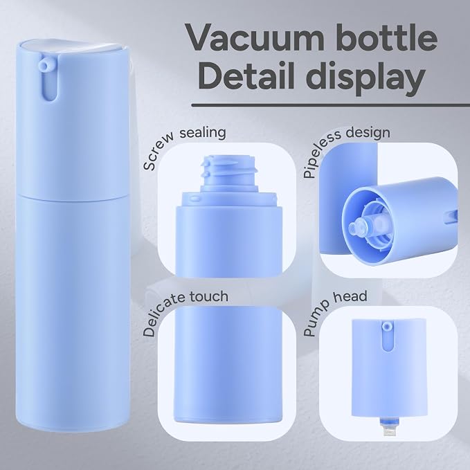 Lulupack Airless Pump Bottles Travel Size, 1 oz 3 PCS Refillable Container | Plastic lotion dispenser, for face cream moisturizer, small skincare, shampoo soap, empty toiletry, cosmetic, leakproof TSA - Image 7