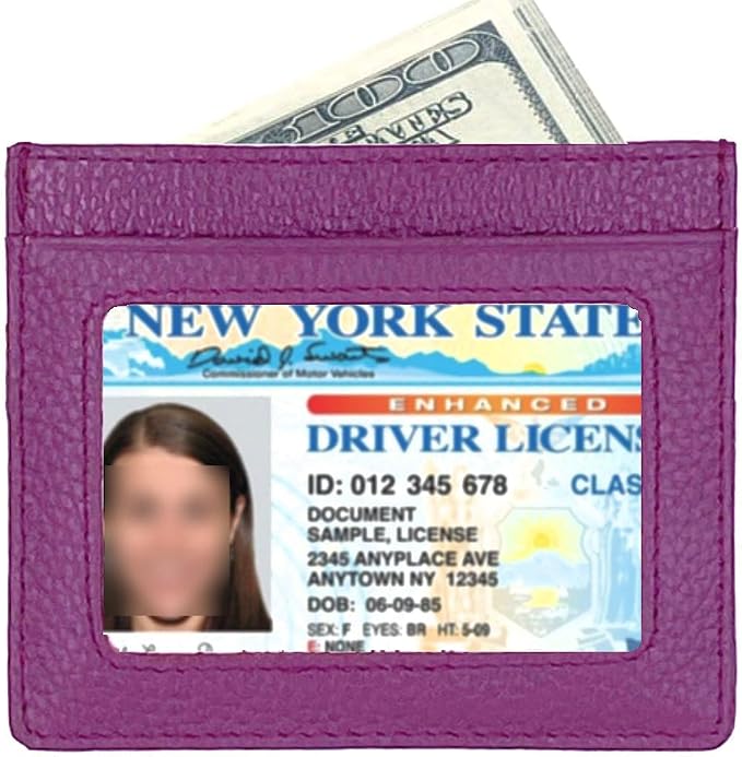 Tapp Collections RFID Protect Slim Minimalist Pocket Leather Wallet Card Holder - Orchid Purple - Image 2