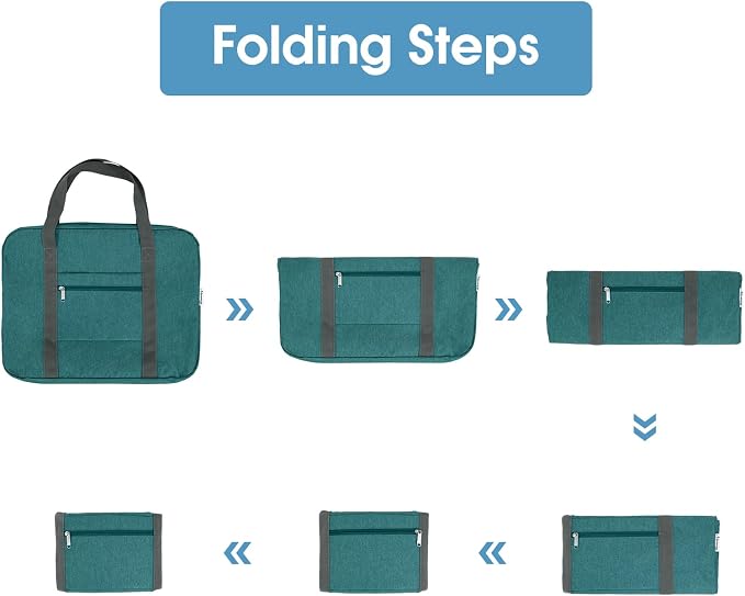 For Spirit Airlines Personal Item Bag 18x14x8 Foldable Travel Duffel Bag Tote Duffle Carry on Luggage for Women and Men 30L (Teal) - Image 6