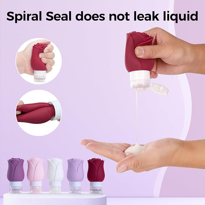 Travel Bottles for Toiletries - TSA Approved Portable Travel Containers for Toiletries, Leak Proof Travel Tubs Refillable Liquid for Shampoo Conditioner Lotion Body Wash,5 Colors - Image 6
