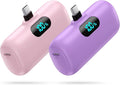 [2-Pack] Mini Portable Charger 5000mAh Power Bank,3A PD USB C Cell Phone Portable Power, LCD Display Battery Pack Compatible with iPhone 17/17 Air/16/16 pro/15/15 pro Max/Android/Samsung/Moto/LG etc by Swyop