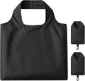 2 Pack Large Foldable Shopping Bag, Reusable Grocery Bag, Black | Waterproof Nylon, 35 Pounds Weight Capacity, Pocket Size Carrier by Unknown