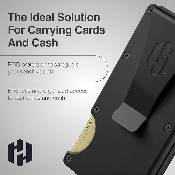 Wallet for Men - Slim RFID Blocking Metal Wallet with Money Clip, Minimalist Front Pocket Credit Card Holder, Small Mens Wallet - Image 6