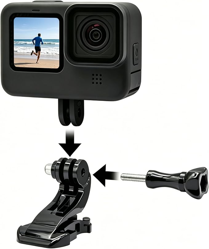 Universal Action Camera Accessory Kit, Curved & Flat Adhesive Sticky Mounts, Quick Release & J-Hook Buckle Mounts, 3-Way Pivot Arms and Thumb Screws - Image 6