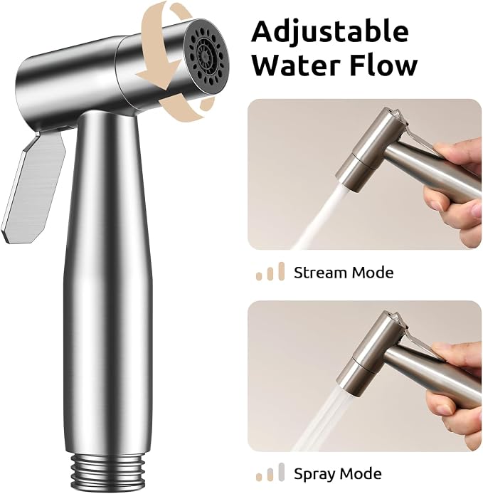 Arofa Hands-Free Bidet Sprayer, Dual Control Mode Bidet Attachment | Adjustabel Water Pressure, Hands-Free Operation, Leak-Free Hose, Fits Two-Piece Toilets, Feminine/Baby/Pet Wash, Easy Install - Image 3