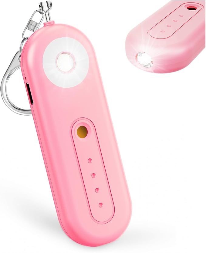 Rechargeable Personal Safety Alarm for Women - 130dB Self Defense Keychain Siren Whistle with SOS Strobe Light, Low Battery Notice - Emergency Security Safe Protection Devices, College Essentials by MtMinn