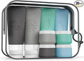 20-Piece Silicone Travel Bottles Set – TSA Approved Leakproof Toiletry Kit with Flat Easy-Squeeze Bottles, Tactile Icons, Cream Jars, Pump & Spray, Cleaning Brush | 20-Piece Silicone Bottles Set,TSA Approved Leakproof,Easy-Squeeze Bottles,Come with Pum... by KLKE