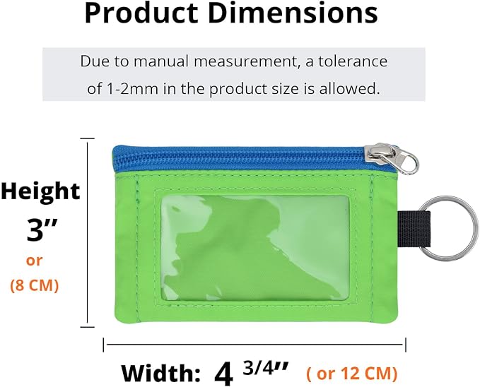 RFID Blocking Travel Wallet with Adjustable Lanyard, Small Nylon Zipper Pouch and Badge Holder for ID, Credit Cards, Cash, Keys, Commuters (Green) - Image 3